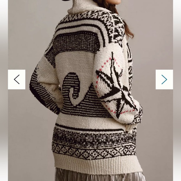 Pilcro by Anthropologie Slouchy Waves Oversized Cardigan Sweater M/L - Picture 3 of 7